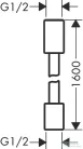 Hansgrohe AXOR SHOWERSOLUTIONS 160 cm-es textilszálas zuhanycső,szálcsiszolt nikkel 28261820