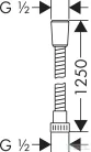 Hansgrohe Metaflex 1250mm zuhanycső, króm 28262000