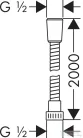 Hansgrohe Metaflex 2000mm zuhanycső, króm 28264000