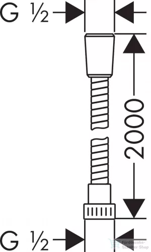 Hansgrohe Metaflex 2000mm zuhanycső, króm 28264000