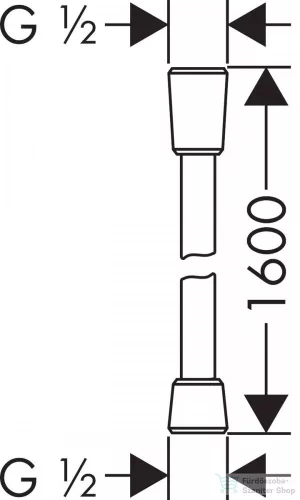 Hansgrohe ISIFLEX 160cm-es gégecső, szálcsiszolt fekete/króm 28276340