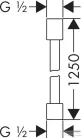 Hansgrohe Axor Starck 125 cm-es zuhanycső,DN15 x DN15,szálcsiszolt fekete króm 28282340