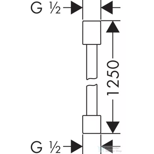 Hansgrohe Axor Starck 125 cm-es zuhanycső,DN15 x DN15,matt fekete 28282670
