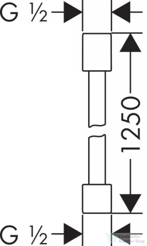 Hansgrohe Axor Starck 125 cm-es zuhanycső,DN15 x DN15,polírozott arany hatású 28282990