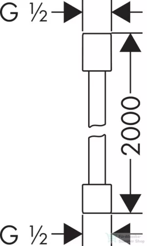 Hansgrohe Axor Starck fémhatású zuhanycső 2,00 m DN15 x DN15, rozsdamentes acél hatású 28284800
