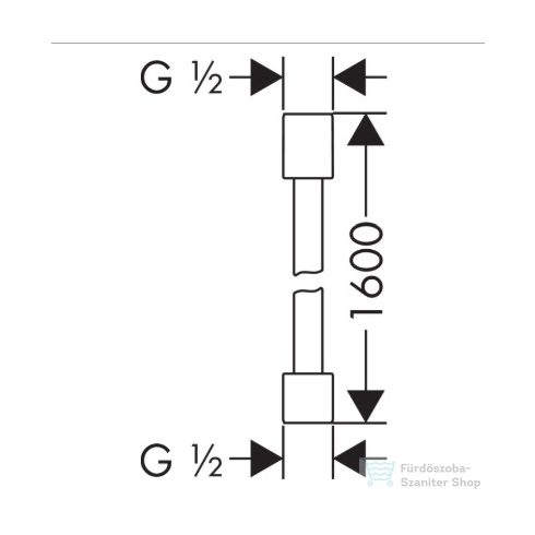 Hansgrohe Axor Starck 160 cm-es zuhanycső,DN15 x DN15,szálcsiszolt sárgaréz hatású 28286950