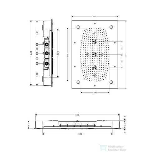 Hansgrohe Raindance Rainmaker 680 mm x 460 mm világítással DN15, króm 28418000
