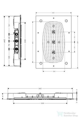 Hansgrohe Raindance Rainmaker 680 mm x 460 mm világítással DN15, króm 28418000