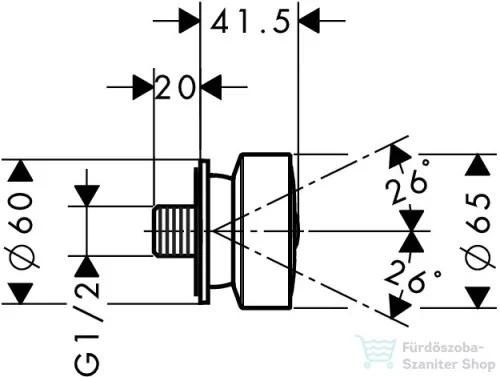 Hansgrohe Oldalzuhany DN15, kerek takarórozettával, króm 28464000