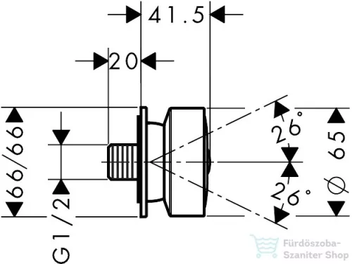Hansgrohe Oldalzuhany DN15, szögletes takarórozettával, króm 28469000