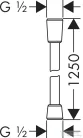 Hansgrohe Axor 125 cm-es gégecső,matt fekete 28622670