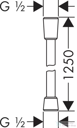 Hansgrohe Axor 125 cm-es gégecső, rozsdamentes acél hatású 28622800