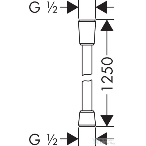 Hansgrohe Axor 125 cm-es gégecső, szálcsiszolt sárgaréz 28622950
