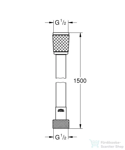 Grohe VITALIOFLEX TREND 150 cm-es gégecső,matt fekete 287412432
