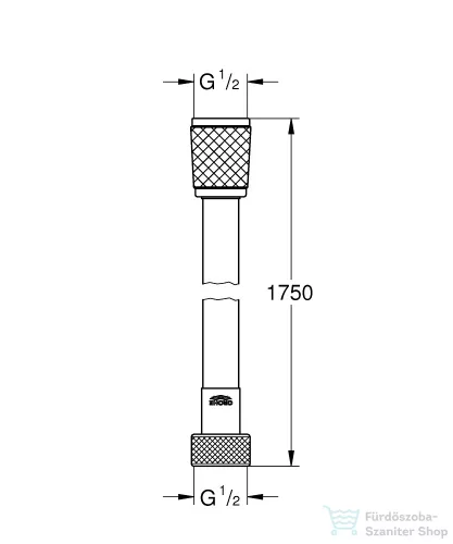 Grohe VITALIOFLEX TREND 175 cm-es gégecső,matt fekete 287422432