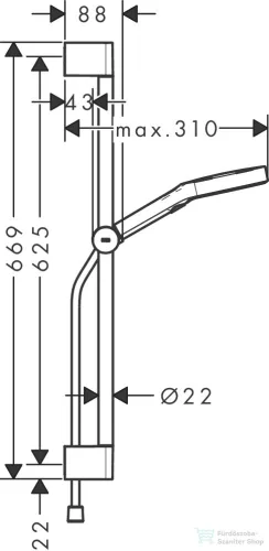 Hansgrohe Rainfinity 130 S Puro 3 jet 65 cm-es,rudas zuhanygarnitúra Designflex textil gégecsővel,szálcsiszolt fekete króm 28745340