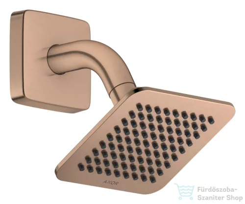 Hansgrohe AXOR CITTERIO C 12x12 cm-es 1 jet Ecosmart esőztető zuhanykarral, szálcsiszolt vörös arany hatású 28810310