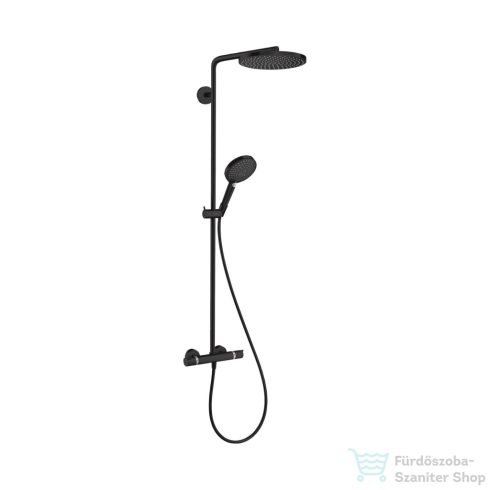 Hansgrohe RAINDANCE S Showerpipe 240, 1jet, Ecosmart termosztátos zuhanyrendszer, matt fekete 28823670
