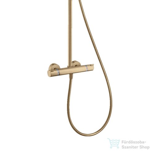 Hansgrohe RAINDANCE S Showerpipe 240, 1jet, Ecosmart+ termosztátos zuhanyrendszer, szálcsiszolt bronz 28825140