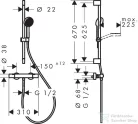 Hansgrohe ACTIVERA Select S termosztátos zuhany csaptelep zuhanyszettel, króm 28876000