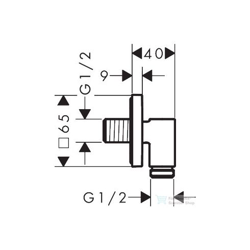Hansgrohe FIXFIT FINE E gégecső csatlakozó visszafolyásgátlóval, szálcsiszolt fekete króm 28883340