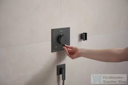 Hansgrohe FIXFIT FINE E gégecső csatlakozó visszafolyásgátlóval, szálcsiszolt fekete króm 28883340