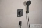Hansgrohe FIXFIT FINE Q gégecső csatlakozó visszafolyásgátlóval, szálcsiszolt fekete króm 28884340