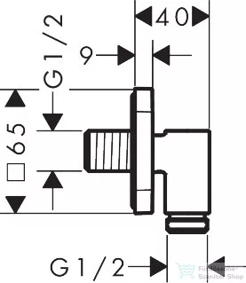Hansgrohe FIXFIT FINE Q gégecső csatlakozó visszafolyásgátlóval, polírozott arany hatású 28884990