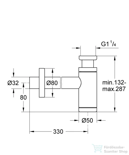 Grohe 5/4" mosdószifon,Hard Graphite 28912A00