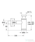 Grohe 5/4" mosdószifon,Supersteel 28912DC0