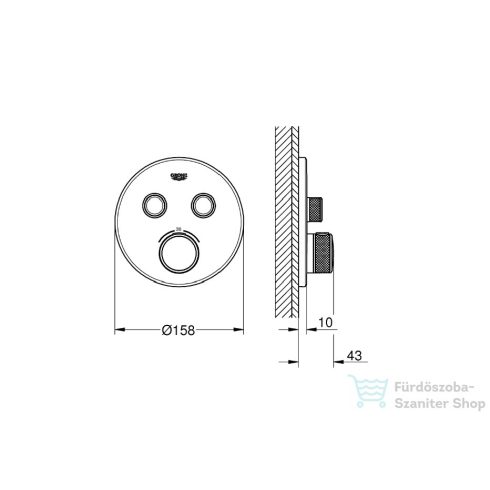 GROHE Grohtherm SmartControl termosztátos színkészlet 2-utas váltóval, szálcsiszolt acél 29119DC0