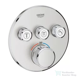   Grohe GROHTHERM Smartcontrol falsík alatti termosztátos kád/zuhany csaptelep,Supersteel 29121DC0