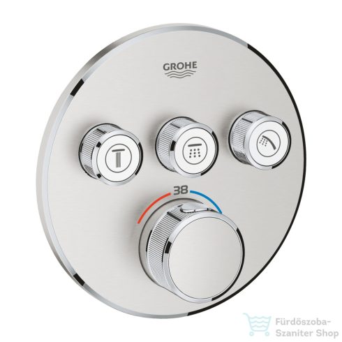 Grohe GROHTHERM Smartcontrol falsík alatti termosztátos kád/zuhany csaptelep,Supersteel 29121DC0