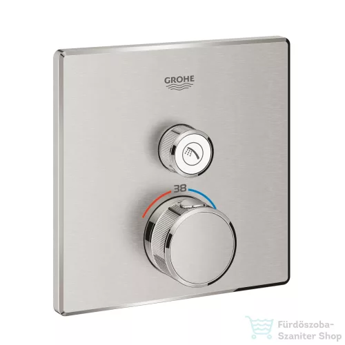 GROHE Grohtherm SmartControl falsík alatti termosztátos csaptelep 1 fogyasztóhoz,belső egység nélkül,SuperSteel 29123DC0