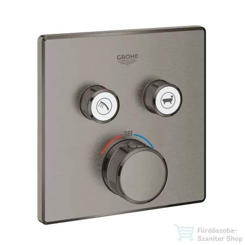 GROHE Grohtherm SmartControl falsík alatti termosztátos csaptelep 2 fogyasztóhoz,belső egység nélkül,Brushed Hard Graphite 29124AL0