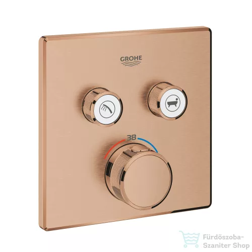 GROHE Grohtherm SmartControl falsík alatti termosztátos csaptelep 2 fogyasztóhoz,belső egység nélkül,Brushed Warm Sunset 29124DL0