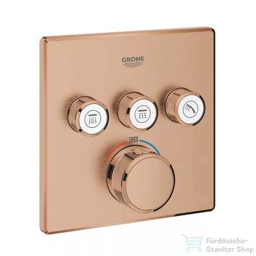 Grohe Grohtherm SmartControl termosztátos falsík alatti színkészlet 3 fogysztóhoz,Brushed Warm Sunset 29126DL0