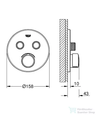 Grohe SmartControl falsík alatti csaptelep 2 fogyasztóhoz, króm 29145000