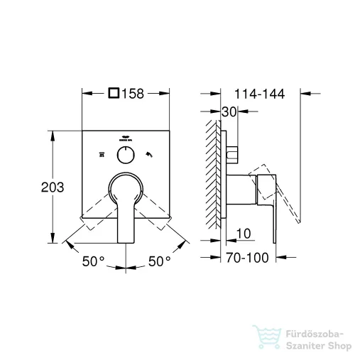 Grohe Allure Egykaros keverő, 3-utas vátóval, hard grafit 29176A01