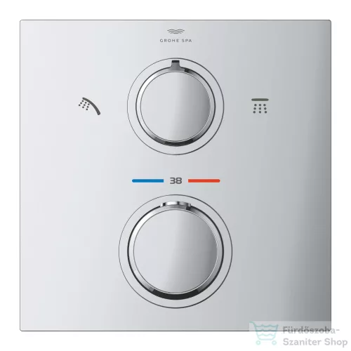 Grohe ALLURE falsík alatti termosztátos csaptelep 2 fogyasztóhoz,Króm 29181002