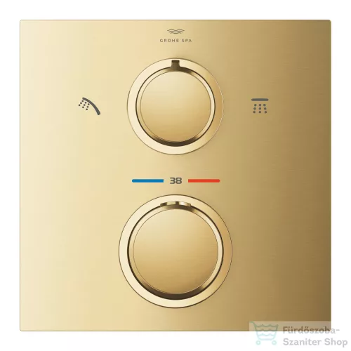 Grohe ALLURE falsík alatti termosztátos csaptelep 2 fogyasztóhoz,Brushed Cool Sunrise 29181GN2