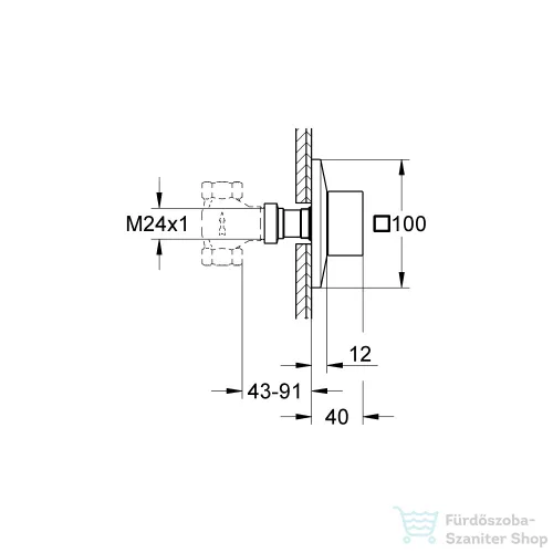 Grohe ALLURE BRILLANT csempeszelep fogantyú belső szelep nélkül,Króm 29398000