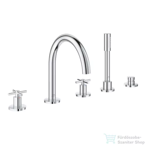 Grohe ATRIO 5 üléses kádtöltő csaptelep zuhanyszettel,alaptest nélkül,Króm 29408000