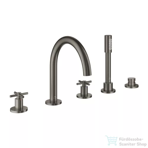 Grohe ATRIO 5 üléses kádtöltő csaptelep zuhanyszettel,alaptest nélkül,Brushed Hard Graphite 29408AL0