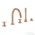 Grohe ATRIO 5 üléses kádtöltő csaptelep zuhanyszettel,alaptest nélkül,Warm Sunset 29408DA0