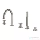 Grohe ATRIO 5 üléses kádtöltő csaptelep zuhanyszettel,alaptest nélkül,Supersteel 29408DC0