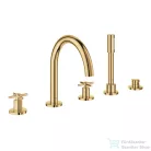 Grohe ATRIO 5 üléses kádtöltő csaptelep zuhanyszettel,alaptest nélkül,Cool Sunrise 29408GL0