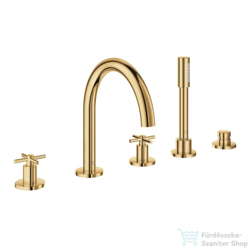 Grohe ATRIO 5 üléses kádtöltő csaptelep zuhanyszettel,alaptest nélkül,Cool Sunrise 29408GL0