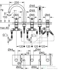 Grohe ATRIO 5 üléses kádtöltő csaptelep zuhanyszettel,alaptest nélkül,Cool Sunrise 29408GL0