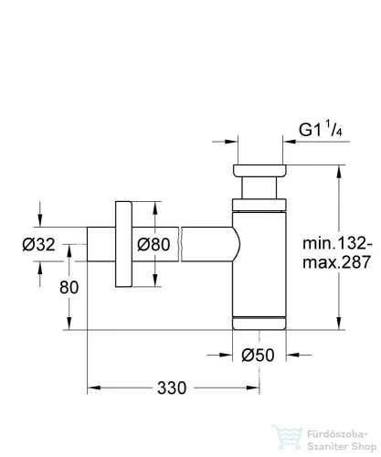 Grohe 5/4" mosdó szifon,matt fekete 295032430